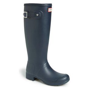 Hunter Tour Packable Waterproof Rain Boot in Navy